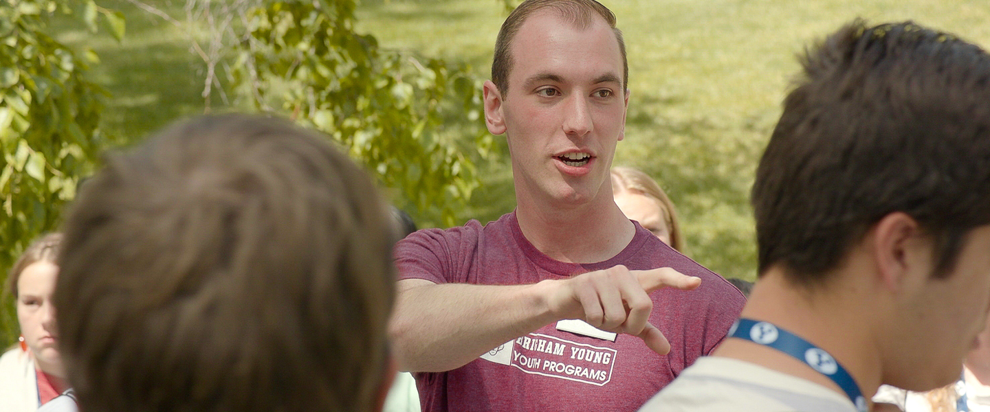 counselor talking to youth